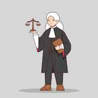 Free vector hand drawn cartoon judge illustration