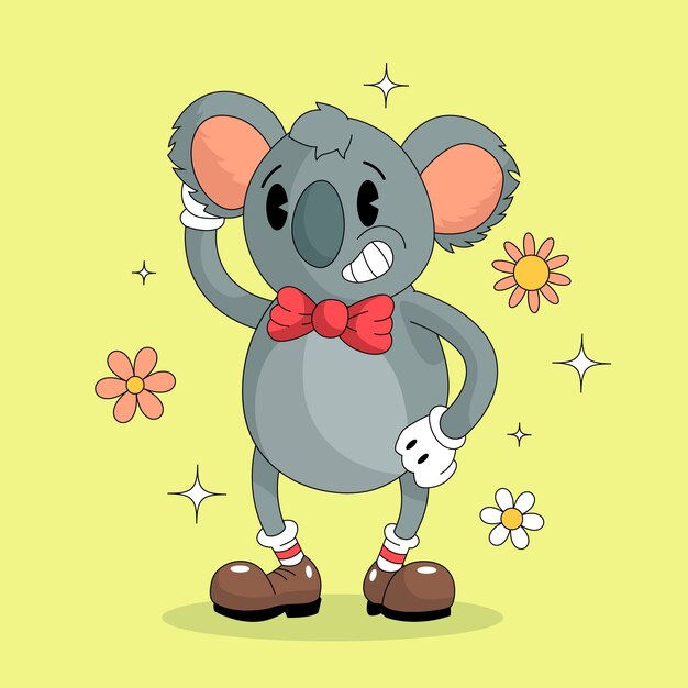 Hand drawn cartoon koala illustration