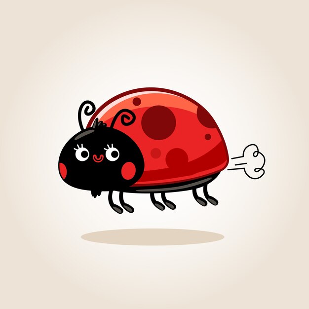 Hand drawn cartoon ladybug illustration