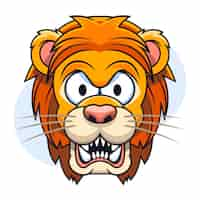 Free vector hand drawn cartoon lion face illustration