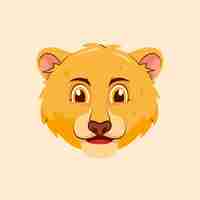 Free vector hand drawn cartoon lion face illustration