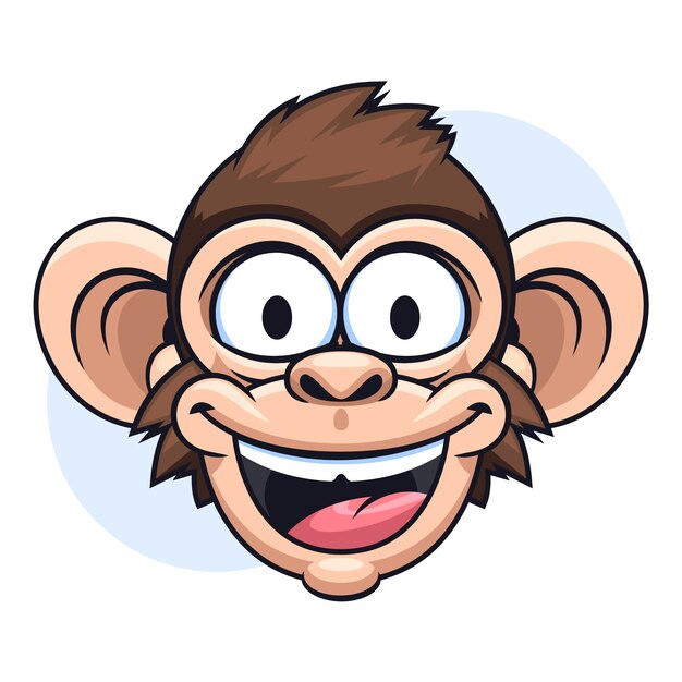 Hand drawn cartoon monkey face illustration