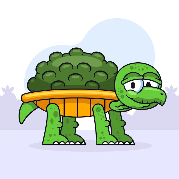 Free Vector hand drawn cartoon old turtle illustration