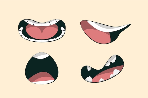 Free Vector  Hand drawn angry mouth cartoon illustration