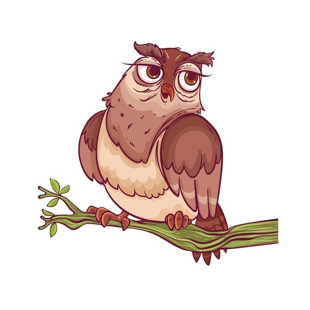 Free vector hand drawn cartoon owl illustration