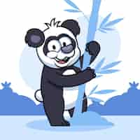 Free vector hand drawn cartoon panda illustration