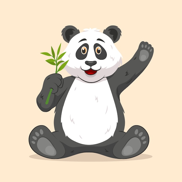 Hand drawn cartoon panda illustration