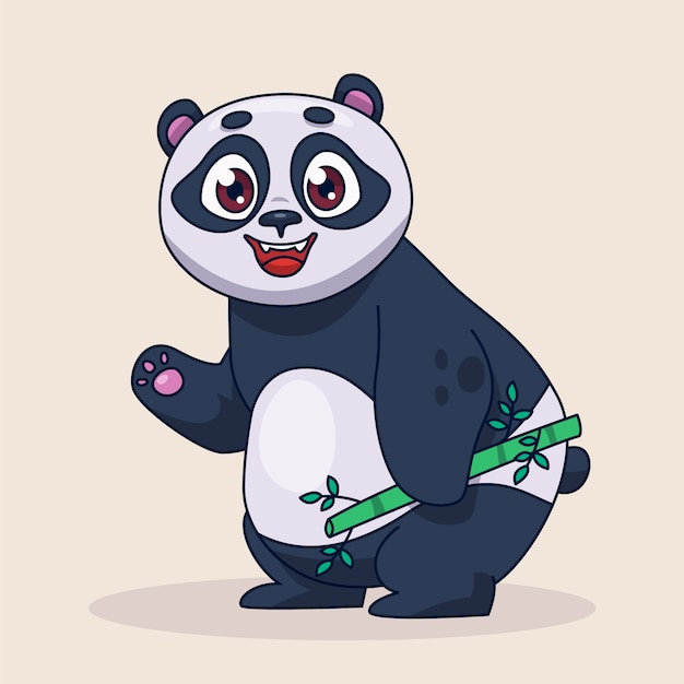 Hand drawn cartoon panda illustration