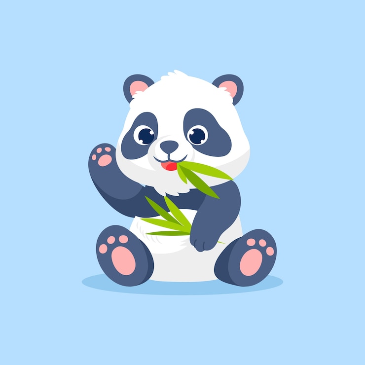 Free Vector hand drawn cartoon panda illustration