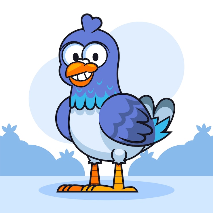 Free Vector hand drawn cartoon pigeon illustration