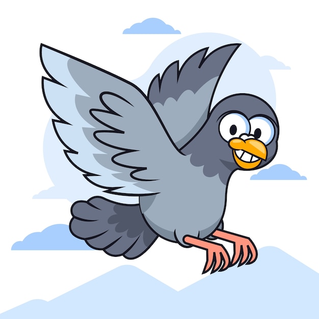 Free vector hand drawn cartoon pigeon illustration