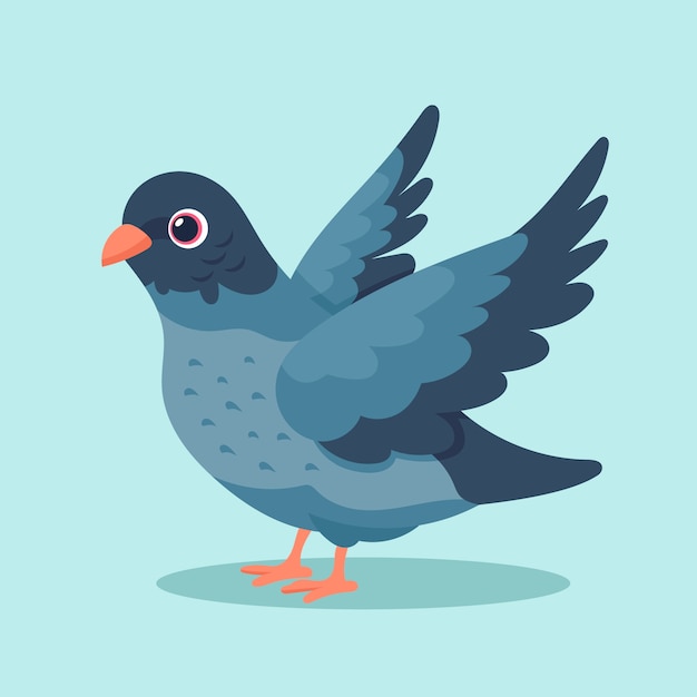 Free vector hand drawn cartoon pigeon illustration