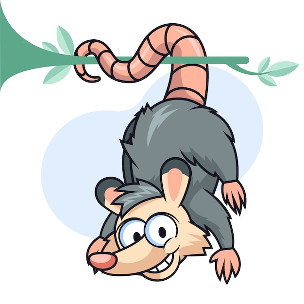 Free vector hand drawn cartoon possum illustration