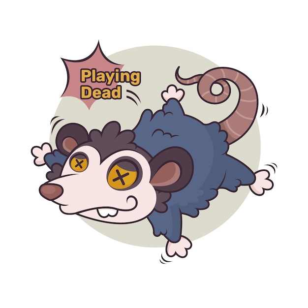 Vettore gratuito illustrazione disegnata a mano dell'opossum del fumetto