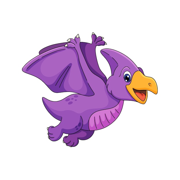 Free vector hand drawn cartoon pterodactyl illustration