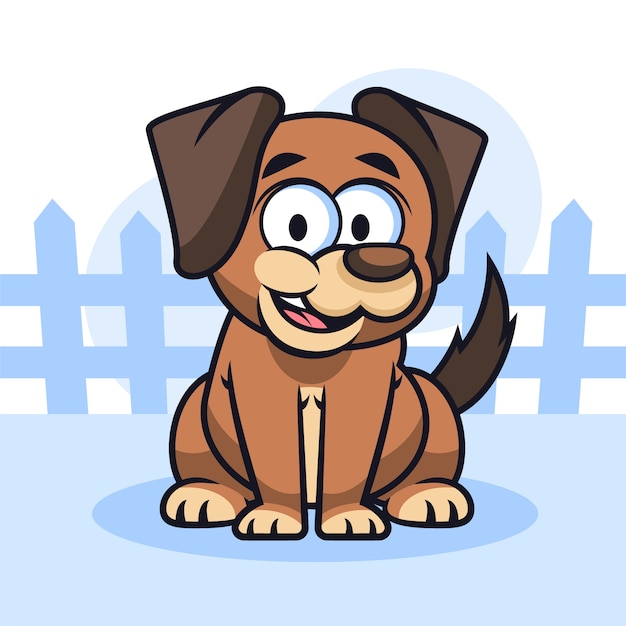 Free vector hand drawn cartoon puppy illustration