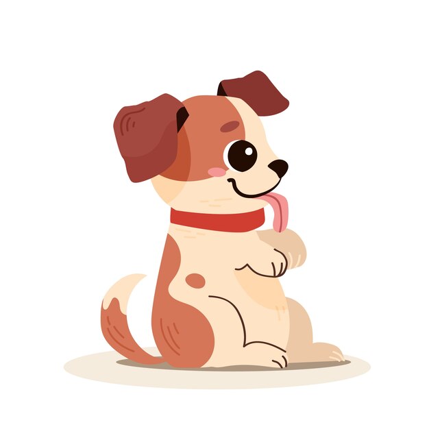 Hand drawn cartoon puppy illustration