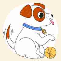 Free vector hand drawn cartoon puppy illustration