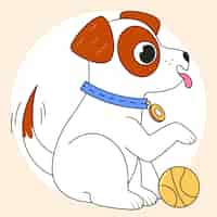 Free vector hand drawn cartoon puppy illustration