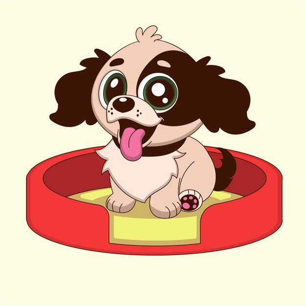 hand drawn cartoon puppy illustration