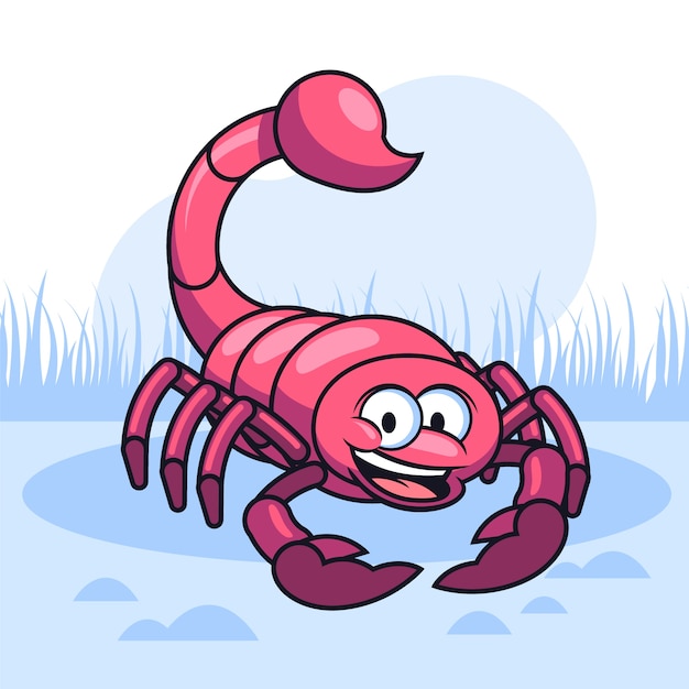 Free vector hand drawn cartoon scorpion illustration