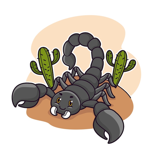 Free vector hand drawn cartoon scorpion illustration