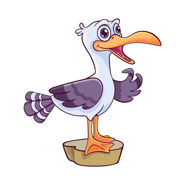 Free vector hand drawn cartoon seagull illustration