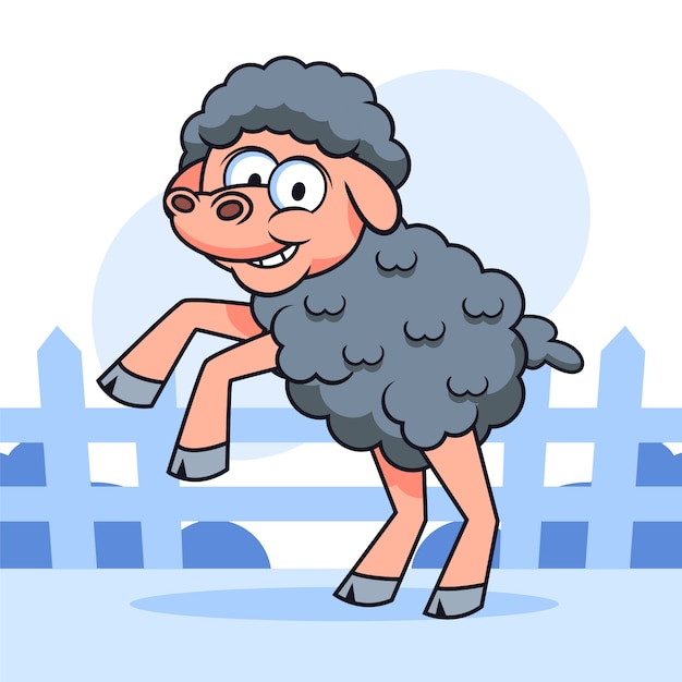 Free Vector | Hand drawn cartoon sheep illustration