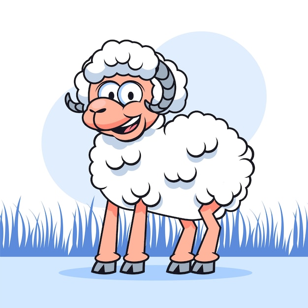 Free vector hand drawn cartoon sheep illustration