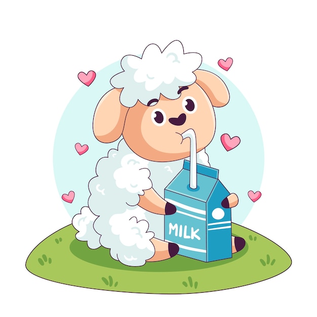 Free vector hand drawn cartoon sheep illustration