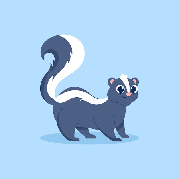 Free vector hand drawn cartoon skunk illustration