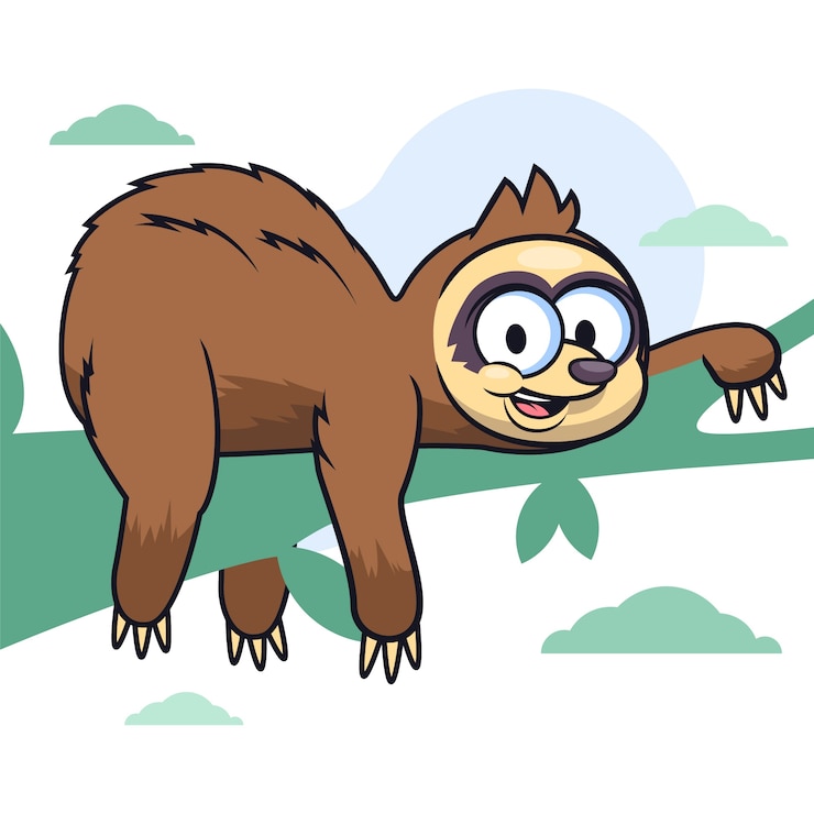 Free Vector hand drawn cartoon sloth illustration
