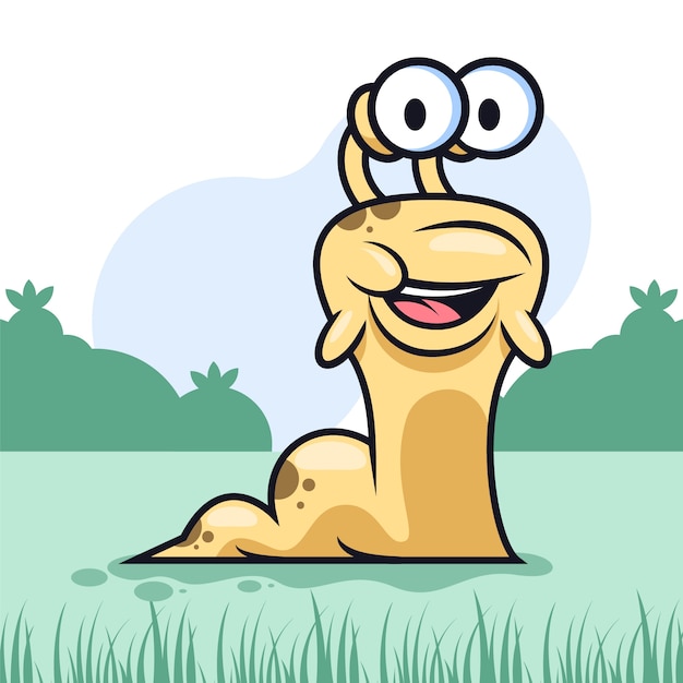 Free vector hand drawn cartoon slug illustration