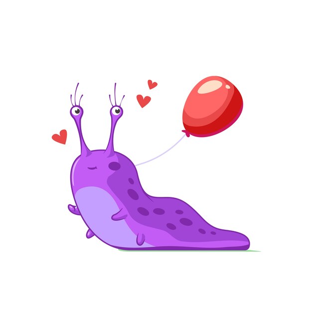 Hand drawn cartoon slug illustration