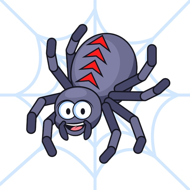 Hand drawn cartoon spider illustration