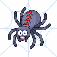 Бесплатное векторное изображение Нарисованная рукой иллюстрация паука шаржа