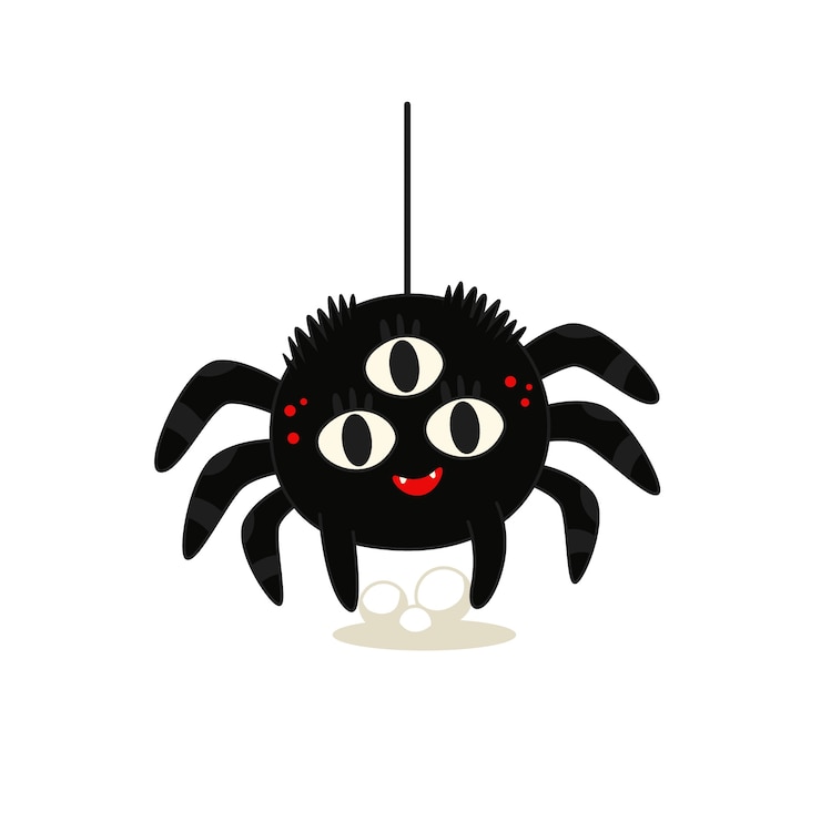Free Vector hand drawn cartoon spider illustration