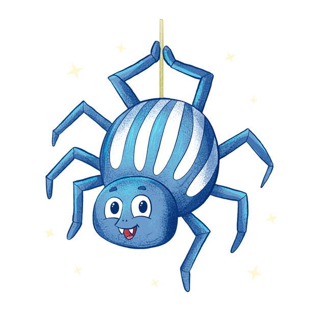 spooky spider clipart Free vector hand drawn cartoon spider illustration