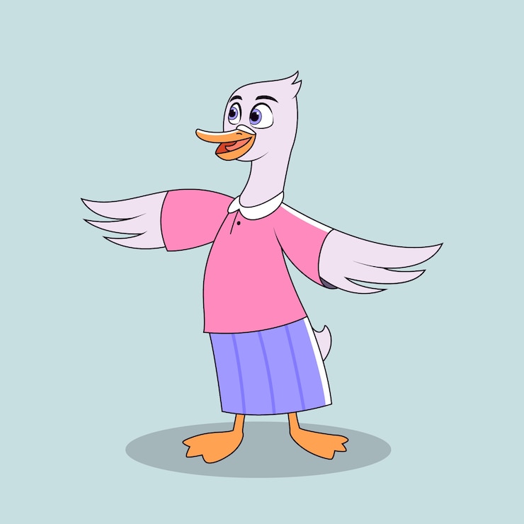 Free Vector hand drawn cartoon swan illustration