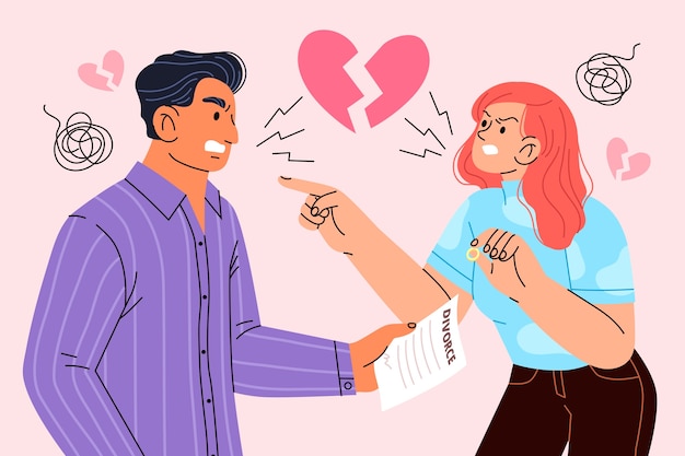 Free vector hand drawn cartoon toxic relationship illustration