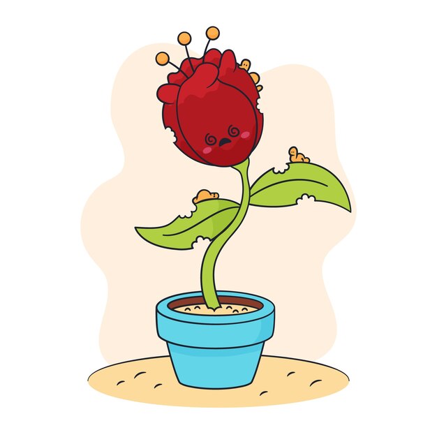 Free vector hand drawn cartoon tulip  illustration