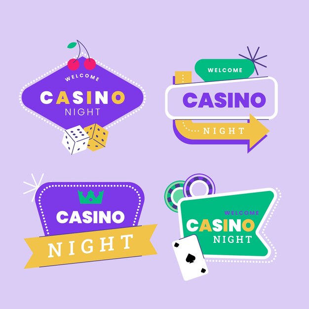 hand drawn casino night design template