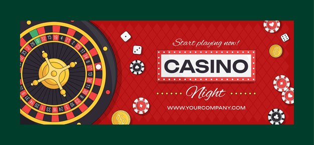 Free vector hand drawn casino night design template