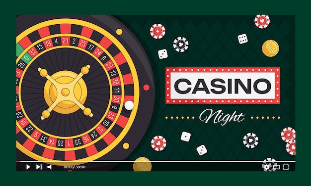 Vettore gratuito modello di notte del casinò disegnato a mano