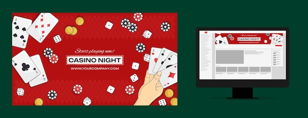 Free vector hand drawn casino night template