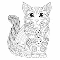 Бесплатное векторное изображение Фон с рисованной кошкой
