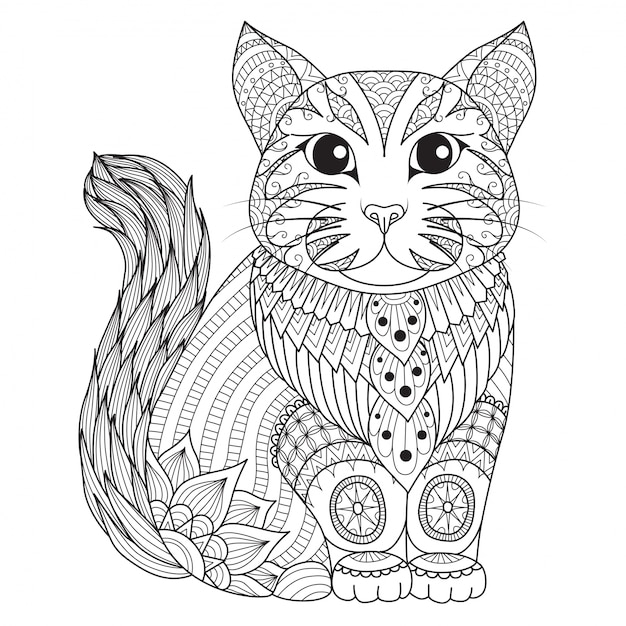 Hand drawn cat background