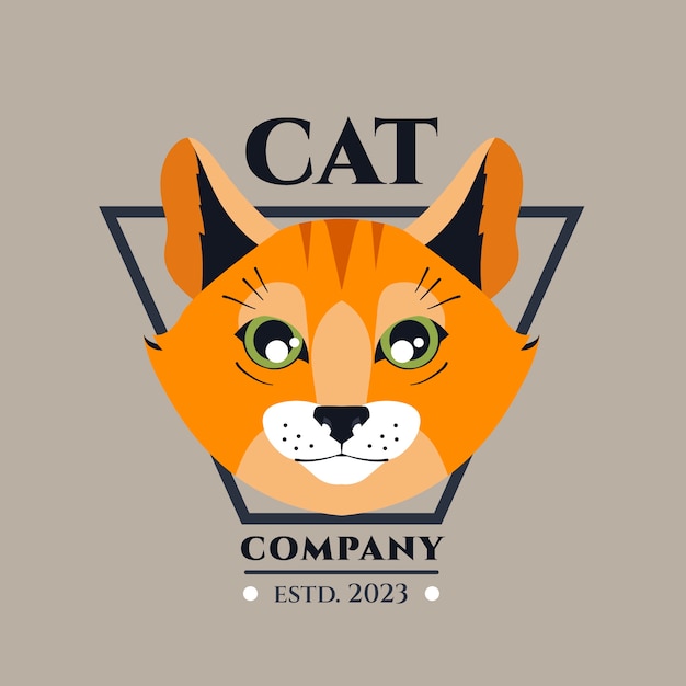 Free vector hand drawn cat logo template