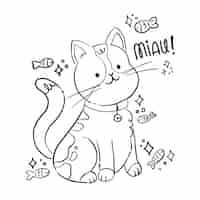 Free vector hand drawn cat outline illustration