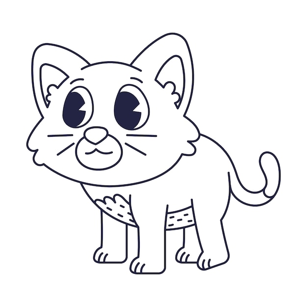 Free vector hand drawn cat outline illustration